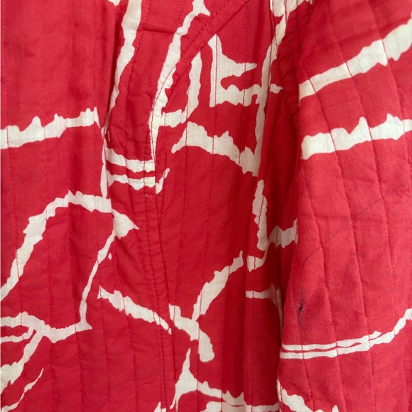 Chico's Red and Cream Patterned Top - Picture 2 of 5